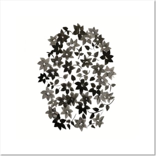 Black and White Bougainvillea Blossoms Posters and Art